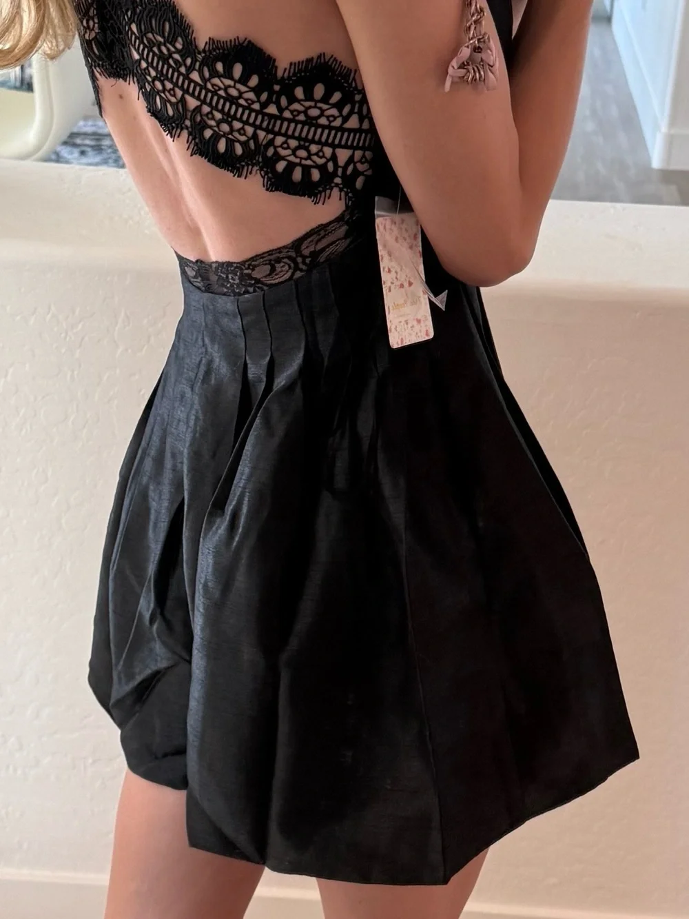 Free People NWT Heart to Heart Flare / A-Line Lace Crochet Open Back Romper
